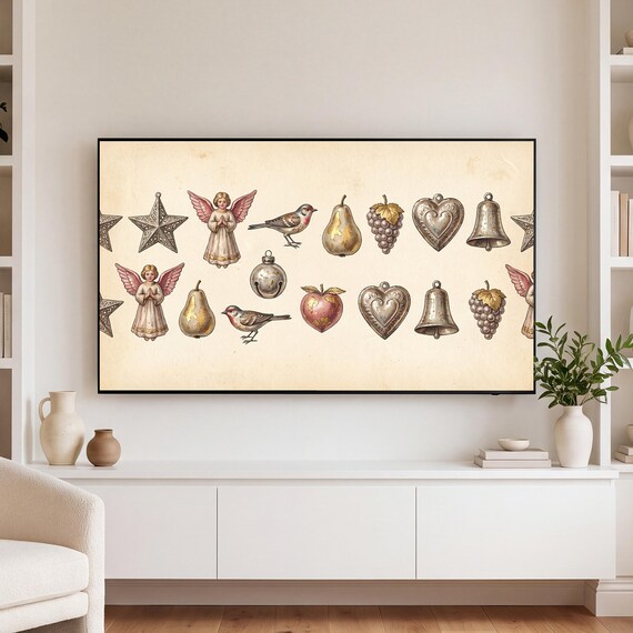 Tin and Cotton Ornaments Samsung Frame TV Art — view 3