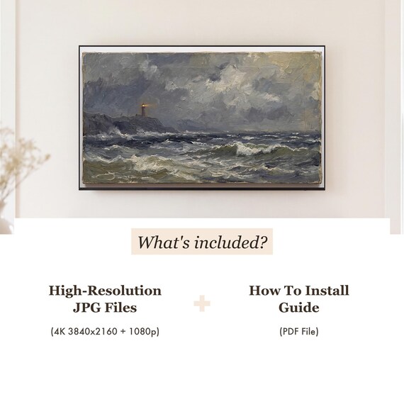 Lighthouse Light from the Sea Samsung Frame TV Art — view 4