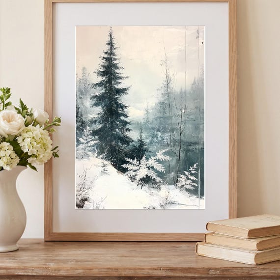 Frost Ferns on Glass Antique Oil Painting — view 2
