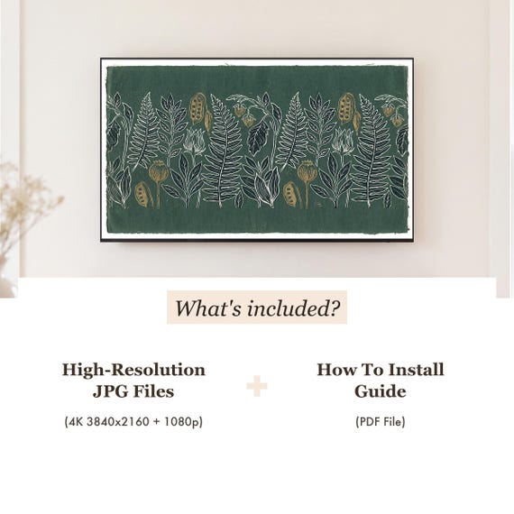 Blackwork Botanical on Spruce Samsung Frame TV Art — view 4