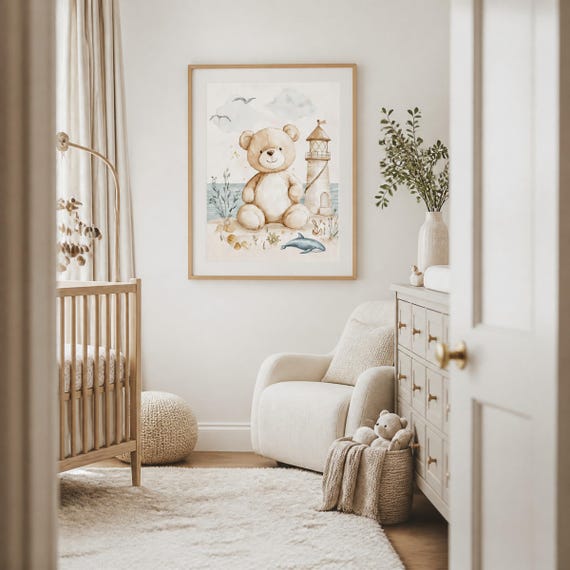 Nautical Teddy Nursery Wall Art — view 6