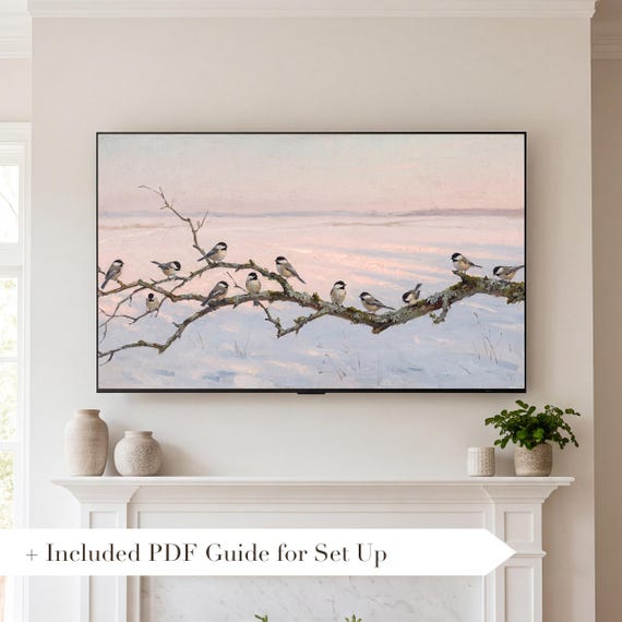 Chickadees Samsung Frame TV Art — view 2