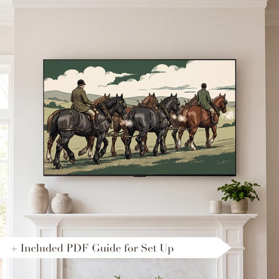 Sleigh Team at a Walk Samsung Frame TV Art — view 2