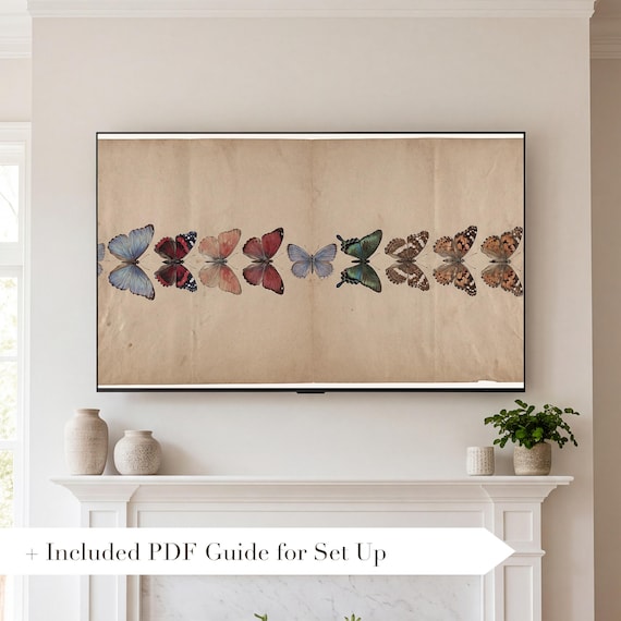 Butterfly Specimen Plate Samsung Frame TV Art — view 2