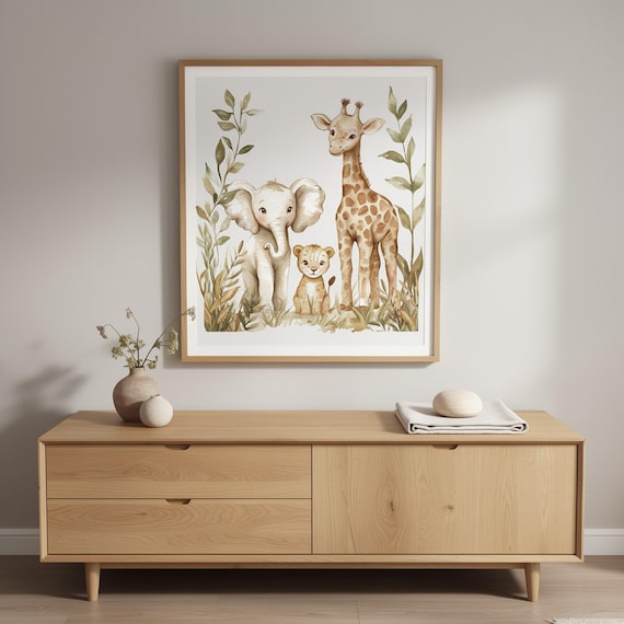 Safari Animals Nursery Wall Art