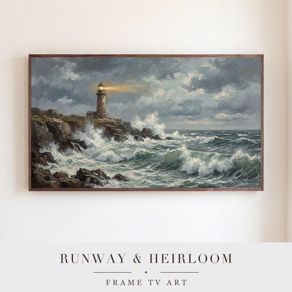 Storm Waves on Rocks Samsung Frame TV Art — view 6