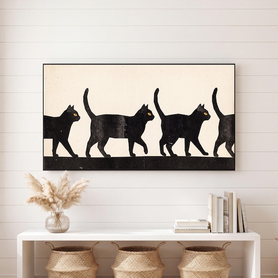 Black Cats in Profile Samsung Frame TV Art — view 6