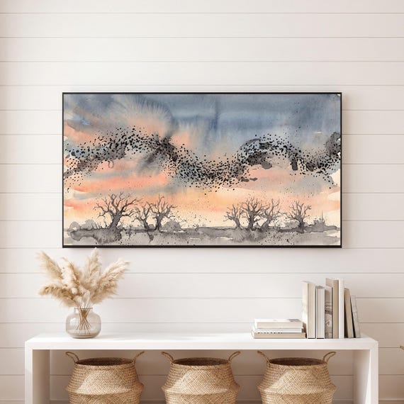 Murmuration Stretched Thin Samsung Frame TV Art — view 6