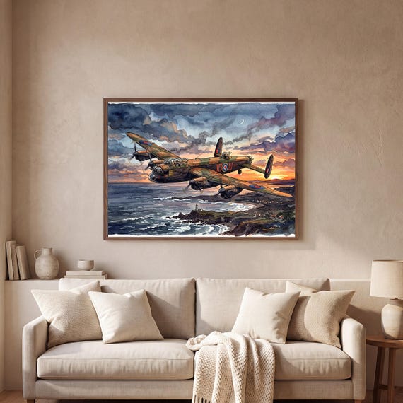 Avro Lancaster Watercolor Print — view 2