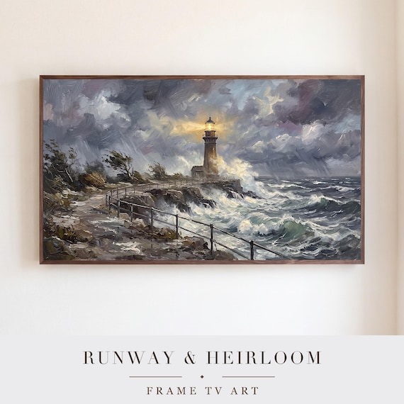 Cliff Path to the Lighthouse Samsung Frame TV Art — view 5