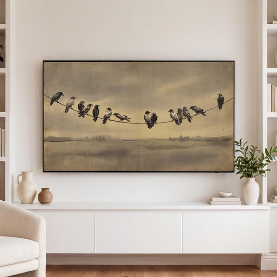 Ravens on a Wire Samsung Frame TV Art Bundle of 6 (4K Digital Download) — view 3