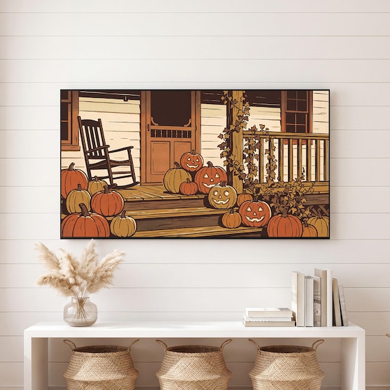 Pumpkin Field Samsung Frame TV Art — view 6