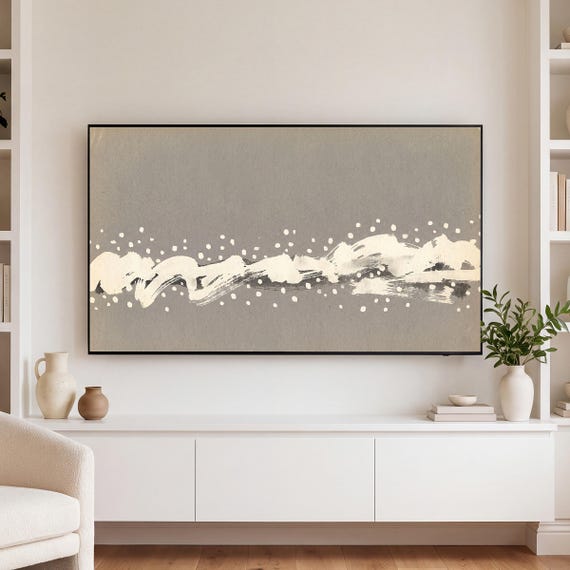 Snow on Warm Grey Samsung Frame TV Art — view 3
