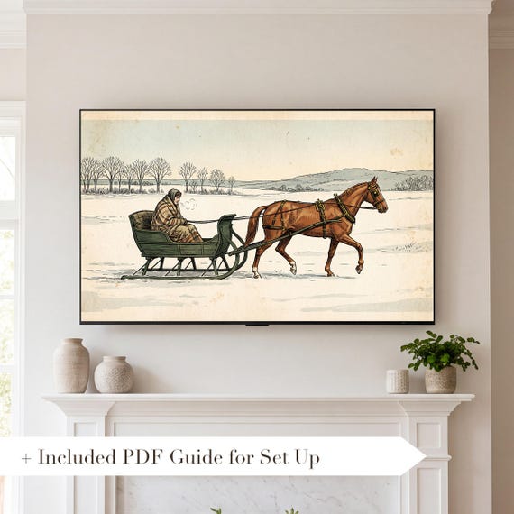 Horse and Cutter Samsung Frame TV Art — view 2
