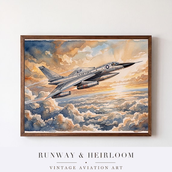 B-58 Hustler Watercolor Print — aviation wall art print