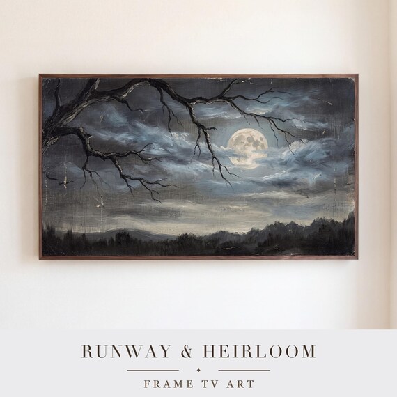 Moon and Bare Branch Samsung Frame TV Art — view 5