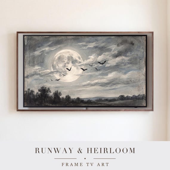 Bats Across the Moon Samsung Frame TV Art — view 5