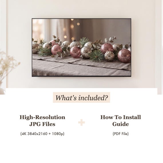 Ornaments on Linen Samsung Frame TV Art — view 4