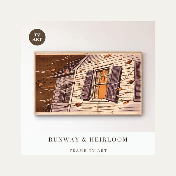 Frame TV Art Bundle 24 Vintage Halloween Haunted Village Paintings 4K Download &mdash; printable wall art