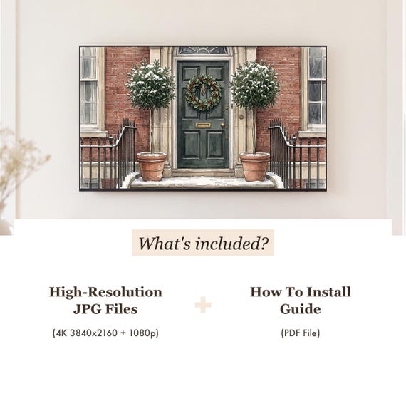 Frame TV Art Bundle 24 Vintage Christmas Village Snow Paintings 4K Download — view 3