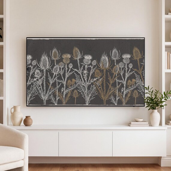 Thistle and Teasel Samsung Frame TV Art — view 3