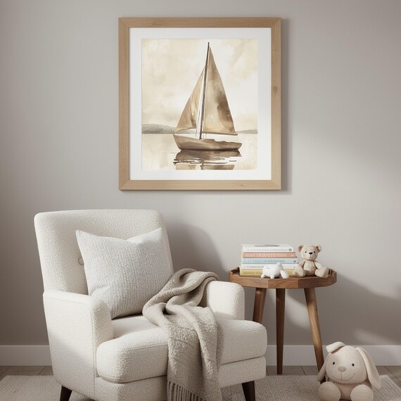 Sailboat Nursery Wall Art — view 3