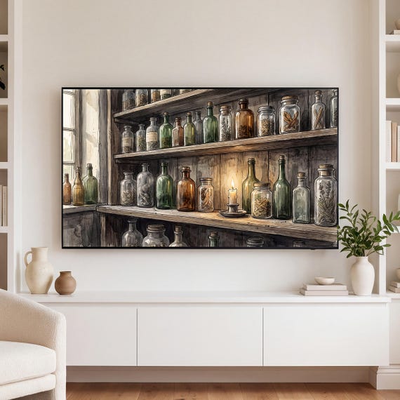 Apothecary Bottles Samsung Frame TV Art — view 3