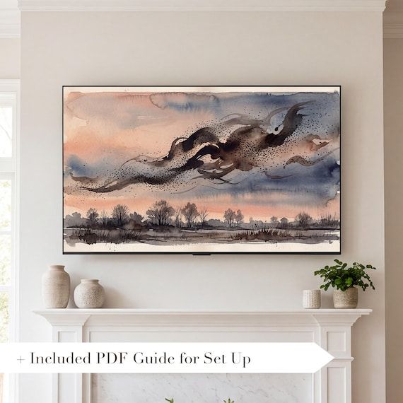 Starling Stragglers Samsung Frame TV Art — view 2