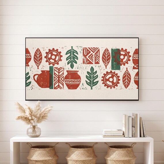 Scandi Christmas Pattern Samsung Frame TV Art — view 6