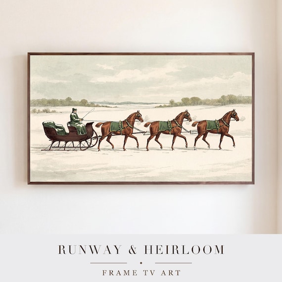 Vintage Sleigh Samsung Frame TV Art Bundle of 6 (4K Digital Download) — view 5