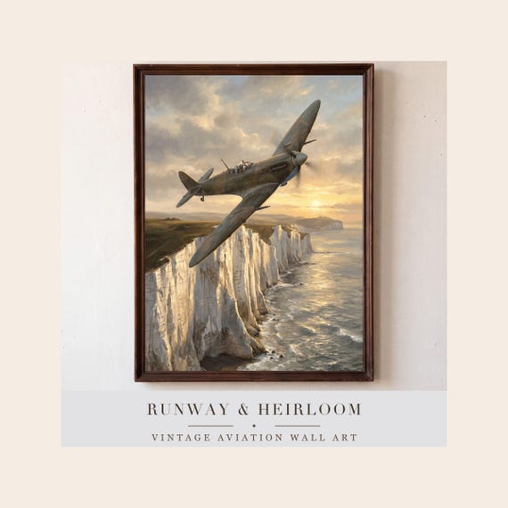 Coastal Guardian Print WWII Warbird Wall Art Digital Download Aviation Aircraft Decor Hangar Office Airplane Pilot Gift Vintage Men