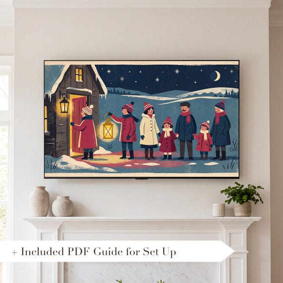 Carolers at the Door Samsung Frame TV Art — view 2