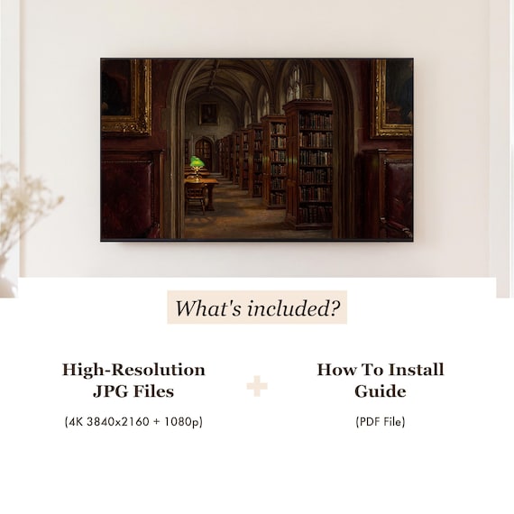 Gothic Library Samsung Frame TV Art — view 4