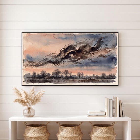 Starling Stragglers Samsung Frame TV Art — view 6