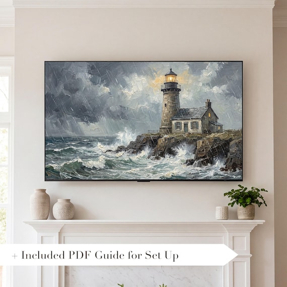 Lighthouse Keepers Cottage Samsung Frame TV Art — view 2