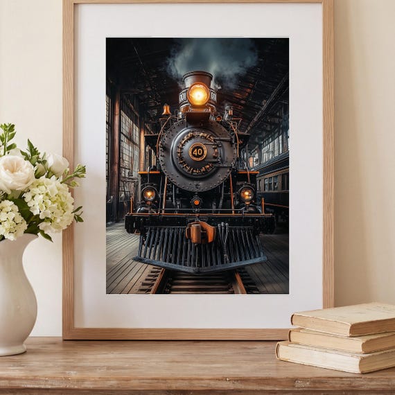 Steam Locomotive Wall Art — view 2