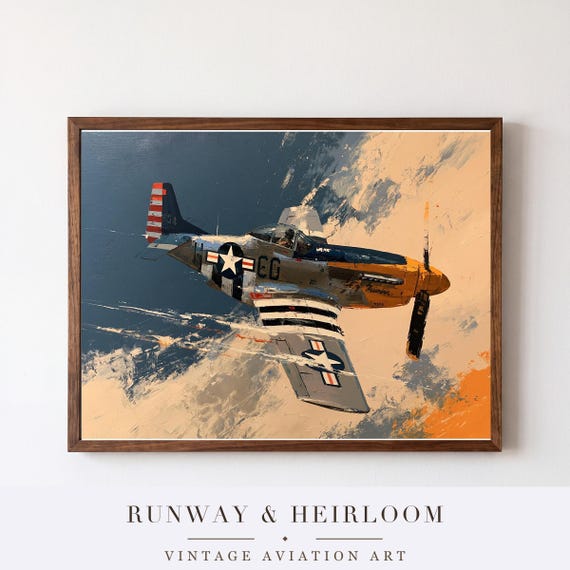 P-51 Mustang Wall Art Printable — aviation wall art print