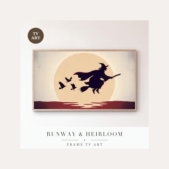 Five Witches Frame TV Art, Samsung Frame TV Art Gothic Vintage Screen Print, Witchy Halloween D…