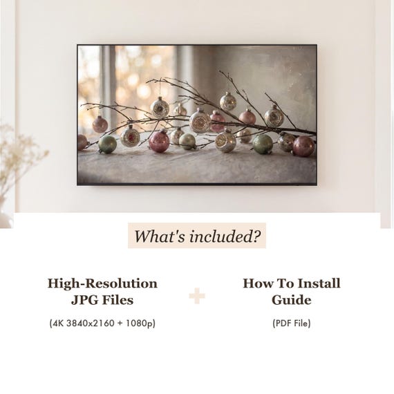 Ornaments on Branch Samsung Frame TV Art — view 4