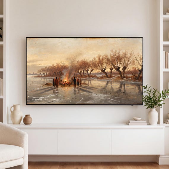 Bonfire on the Shore Samsung Frame TV Art — view 3