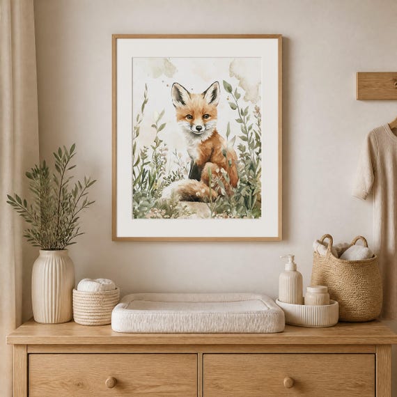 Baby Fox Nursery Wall Art — view 2