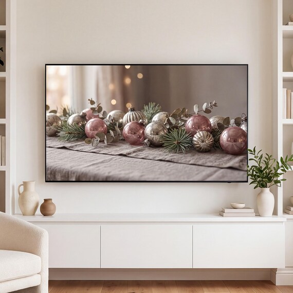 Ornaments on Linen Samsung Frame TV Art — view 3