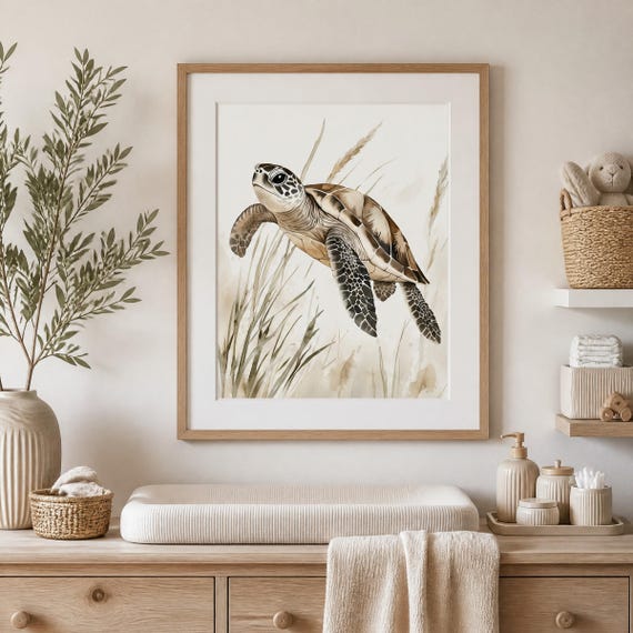 Sea Turtle Nursery Wall Art — view 2