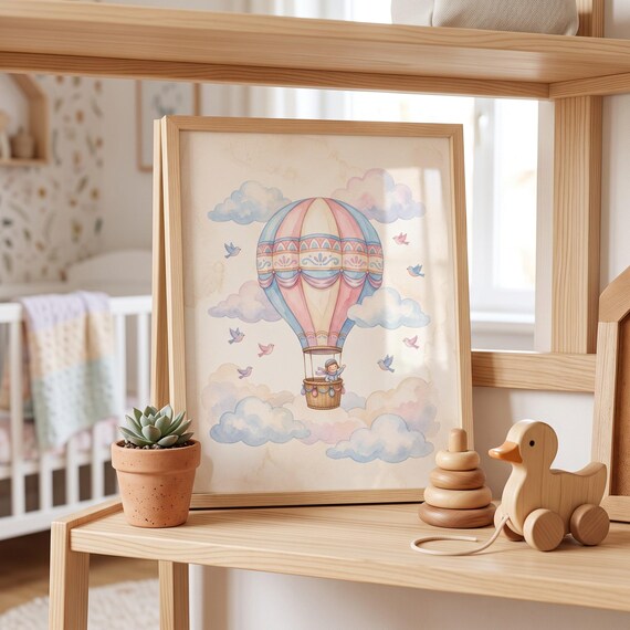 Hot Air Balloon Nursery Wall Art Printable — view 4