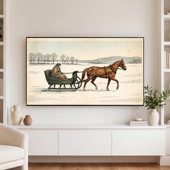 Horse and Cutter Samsung Frame TV Art — view 3