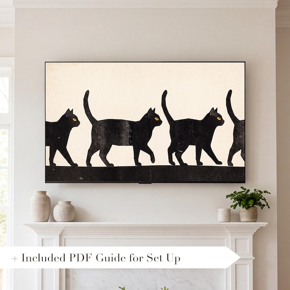 Black Cat Halloween Samsung Frame TV Art Bundle of 6 (4K Digital Download) — view 2
