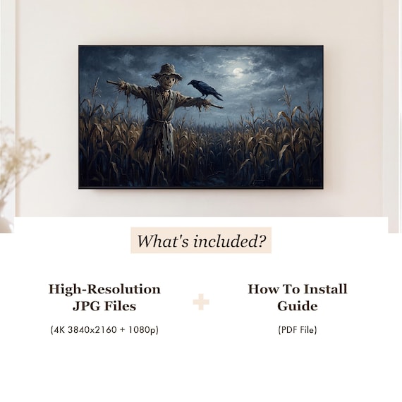 Crow on Scarecrow Samsung Frame TV Art — view 4