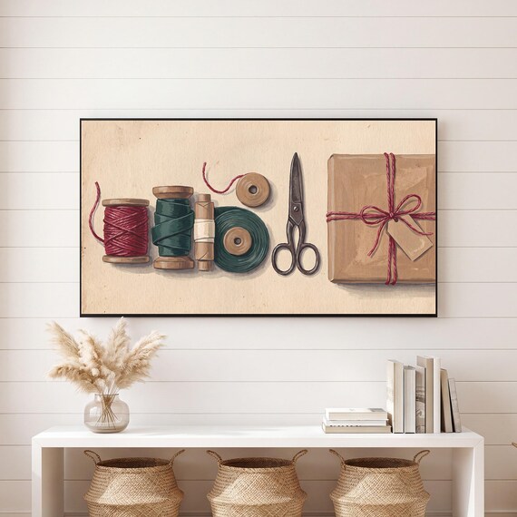 Ribbon and Scissors Samsung Frame TV Art — view 6