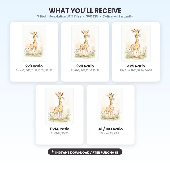 Baby Giraffe Nursery Wall Art Printable — view 2