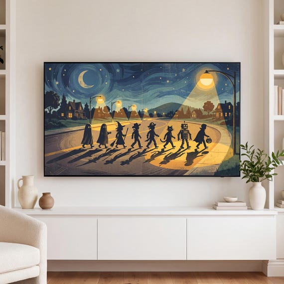 Crossing the Road Halloween Samsung Frame TV Art — view 3